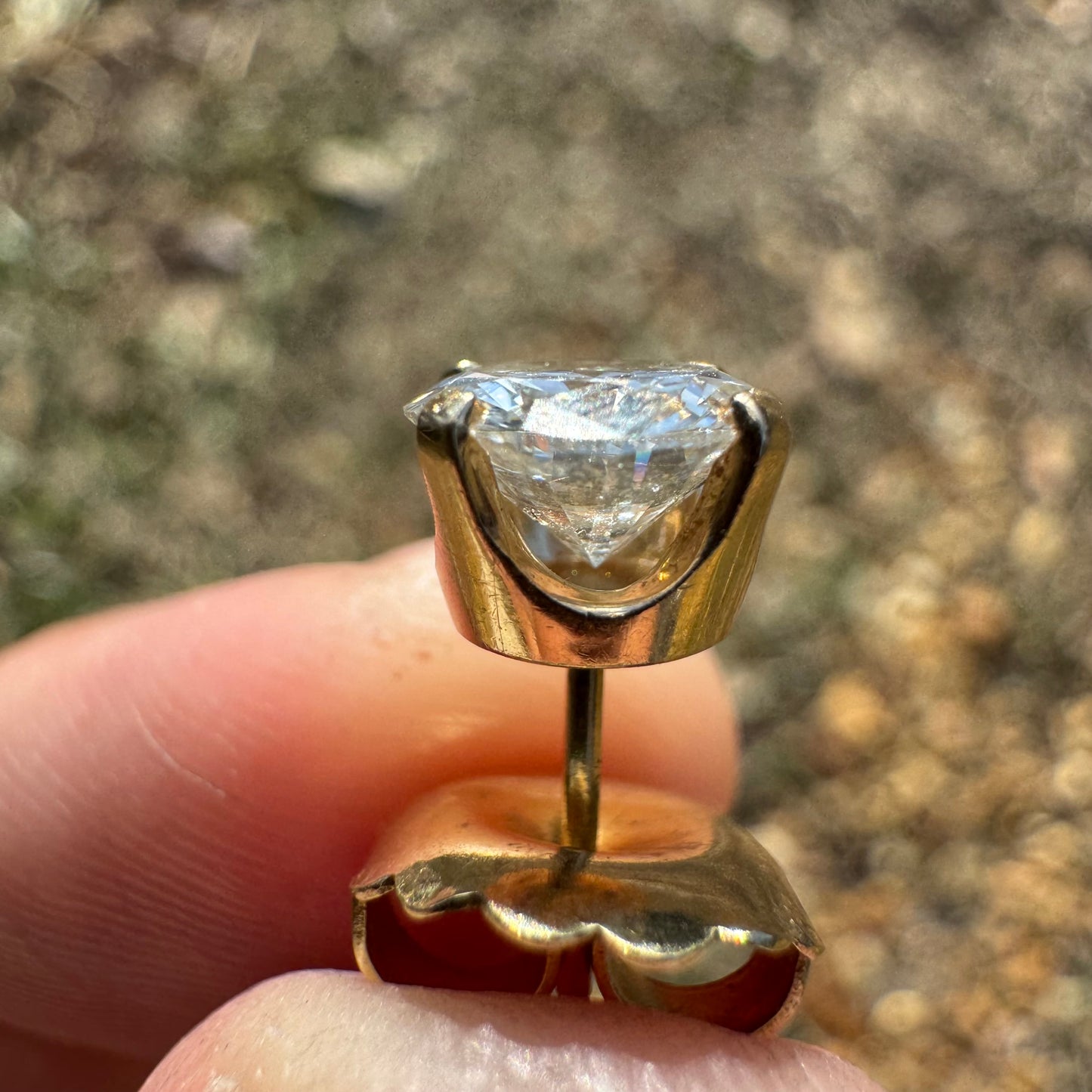 Vintage 2.0ctw Natural Diamond 4 Prong 14k Yellow Gold Stud Earrings