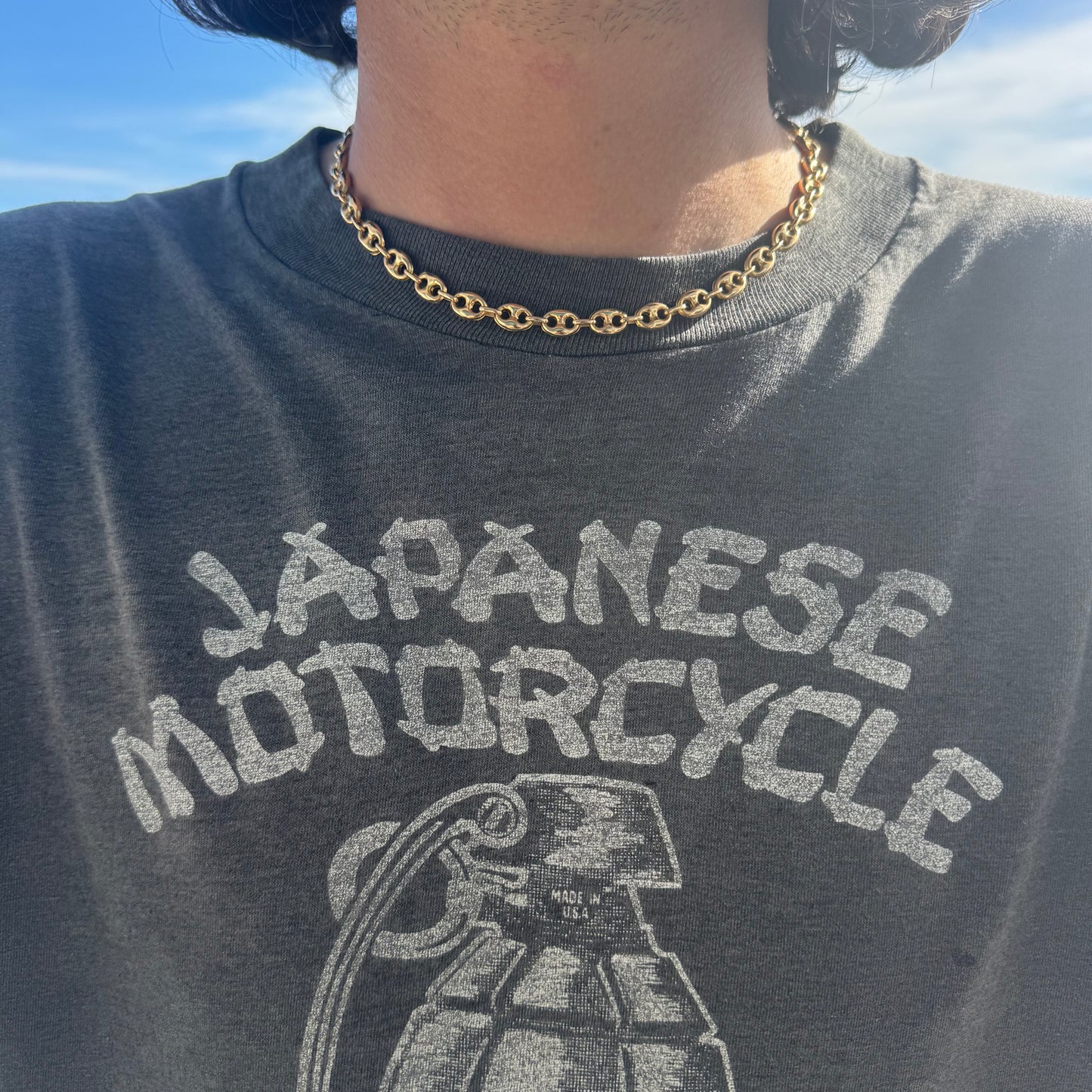 Vintage 14k Yellow Gold Italian Puffed Gucci Link Necklace (17”)