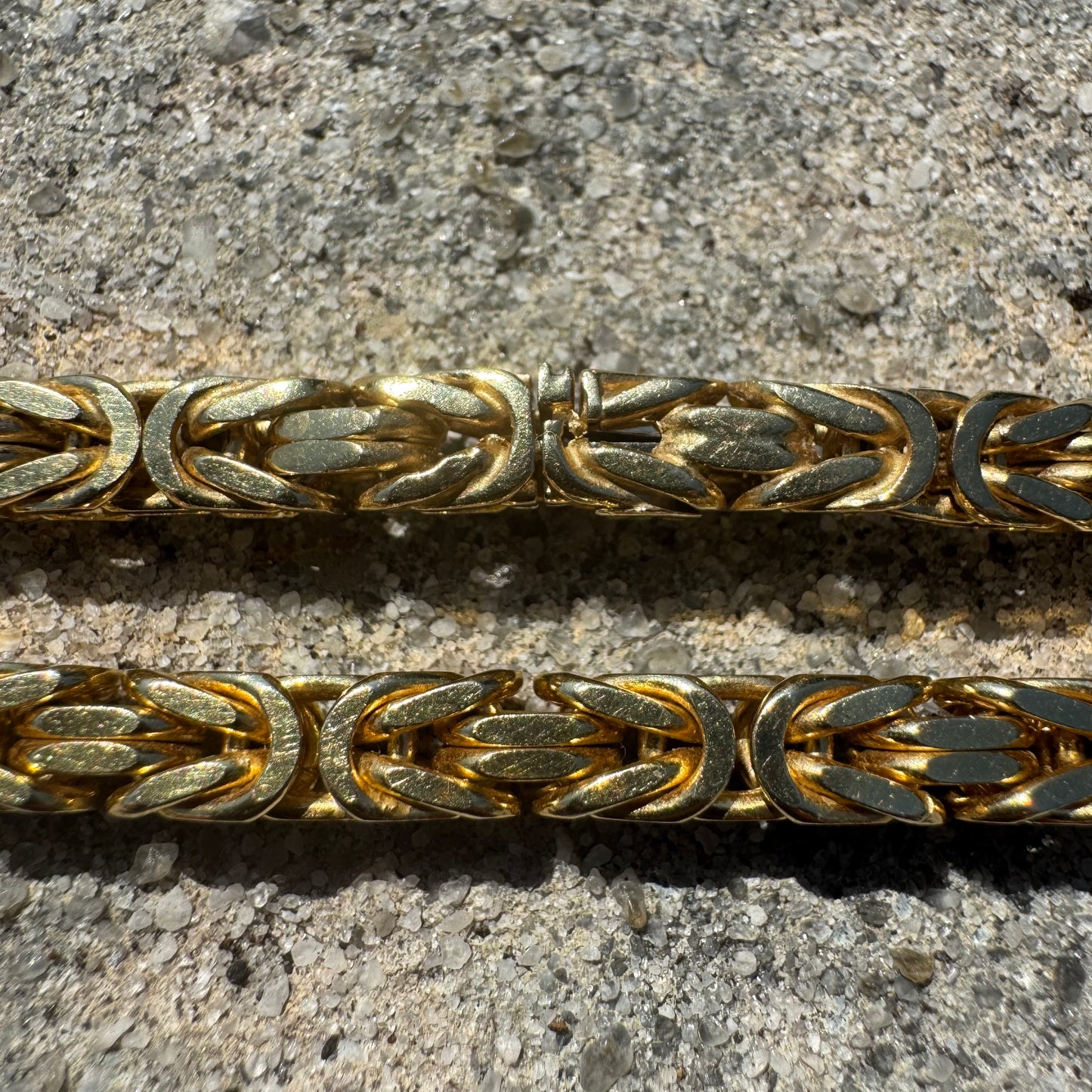 Vintage Solid 14k Yellow Gold Heavyweight Byzantine Link Necklace (20.5”)