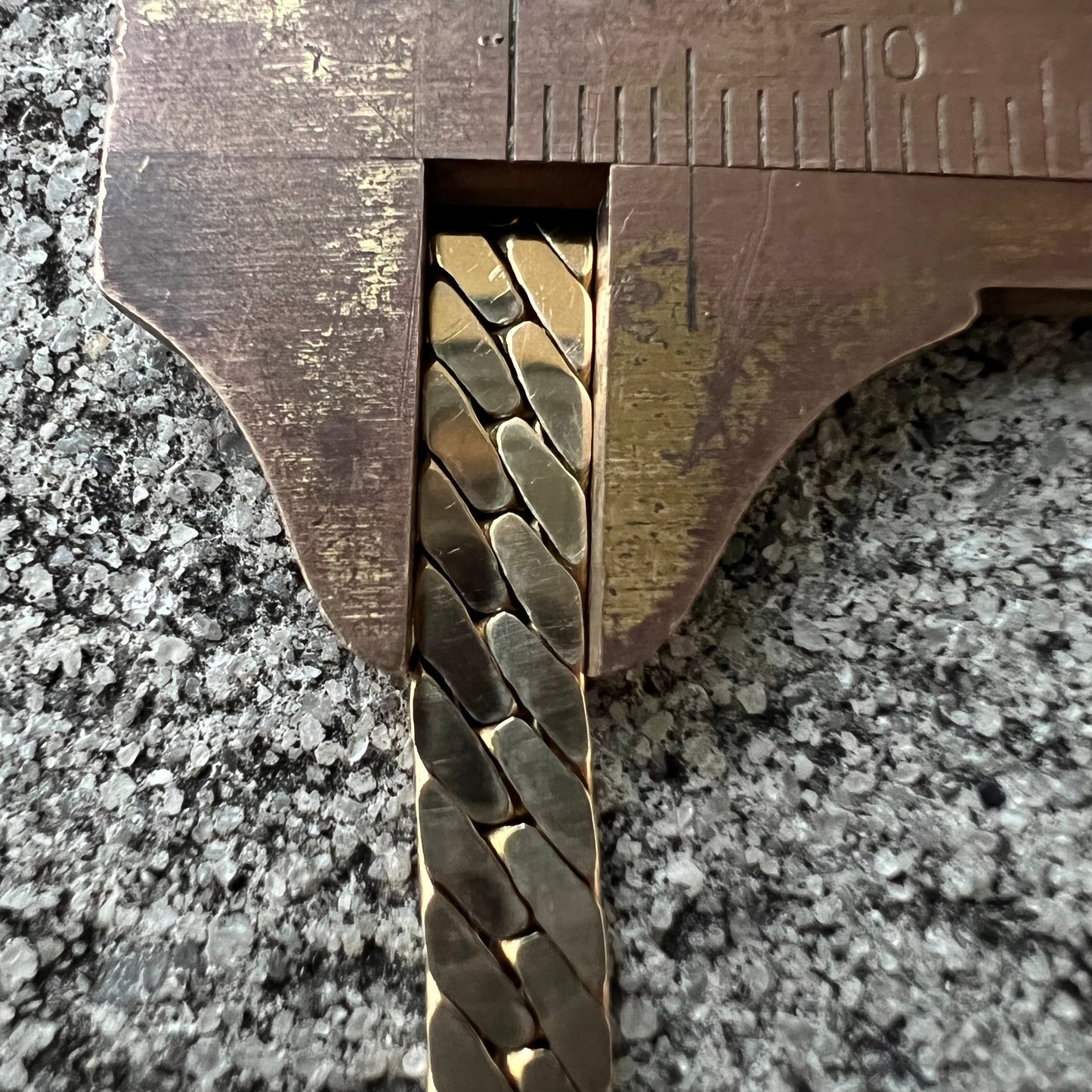 Mid 1960’s-Early 70’s Solid 14k Yellow Gold Cuban Link Herringbone Bracelet (8.25”)