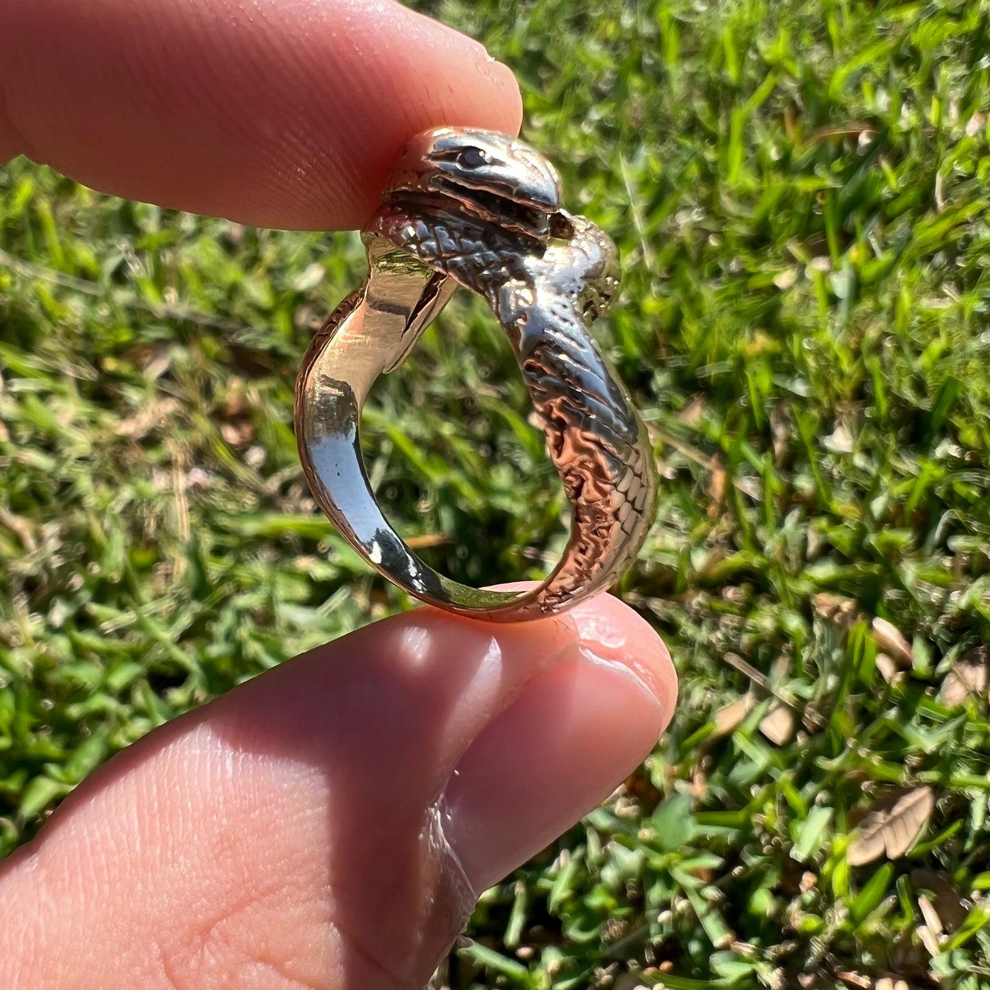 Art Deco 1920’s Solid 14k Yellow Gold Wraparound Intertwined Snake Ring (9)