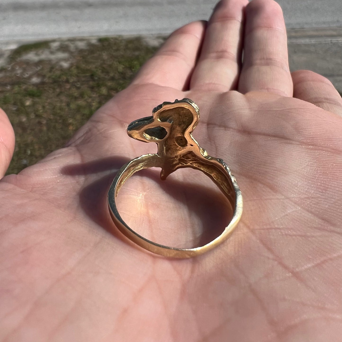 Art Deco 1920’s Era Solid 14k Yellow Gold Mermaid Ring (11)