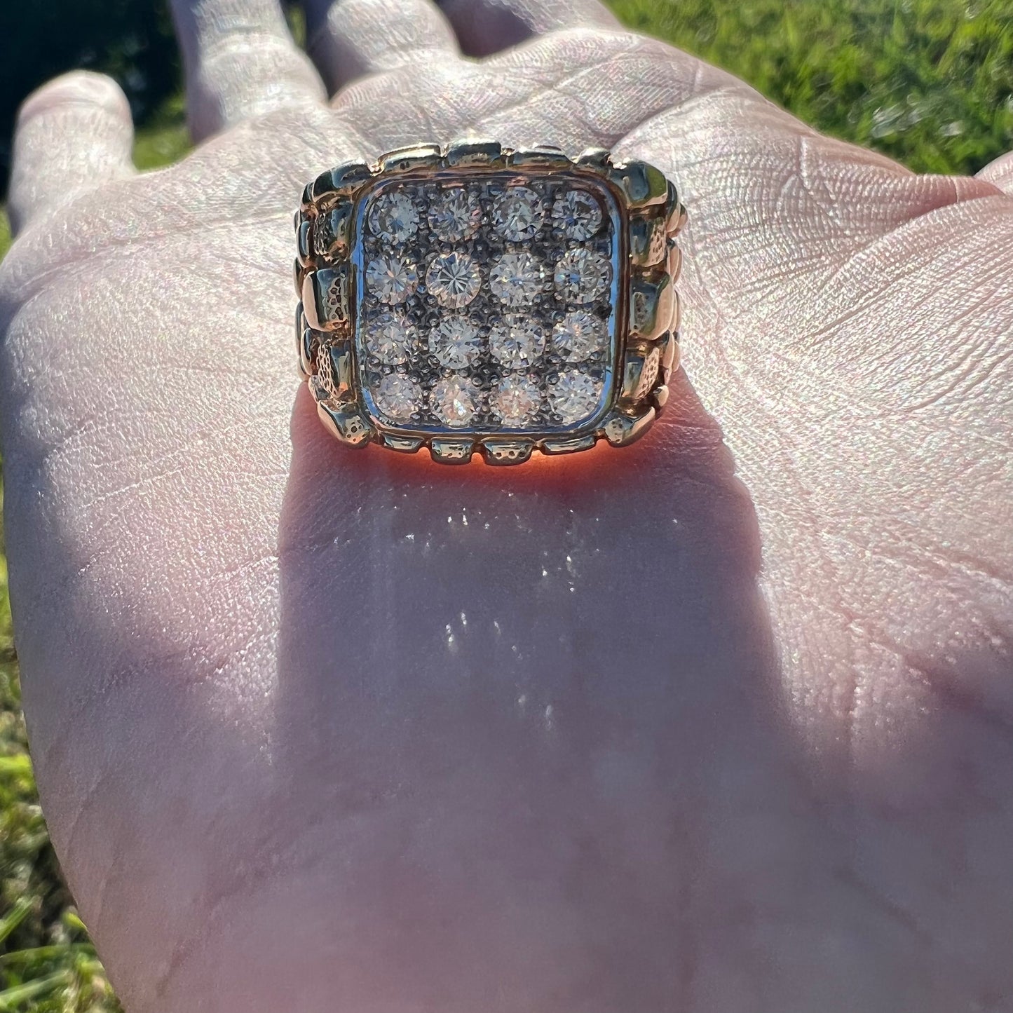 Vintage 14k Yellow Gold 1.25CTW Natural VVS Diamond Nugget Ring (11)