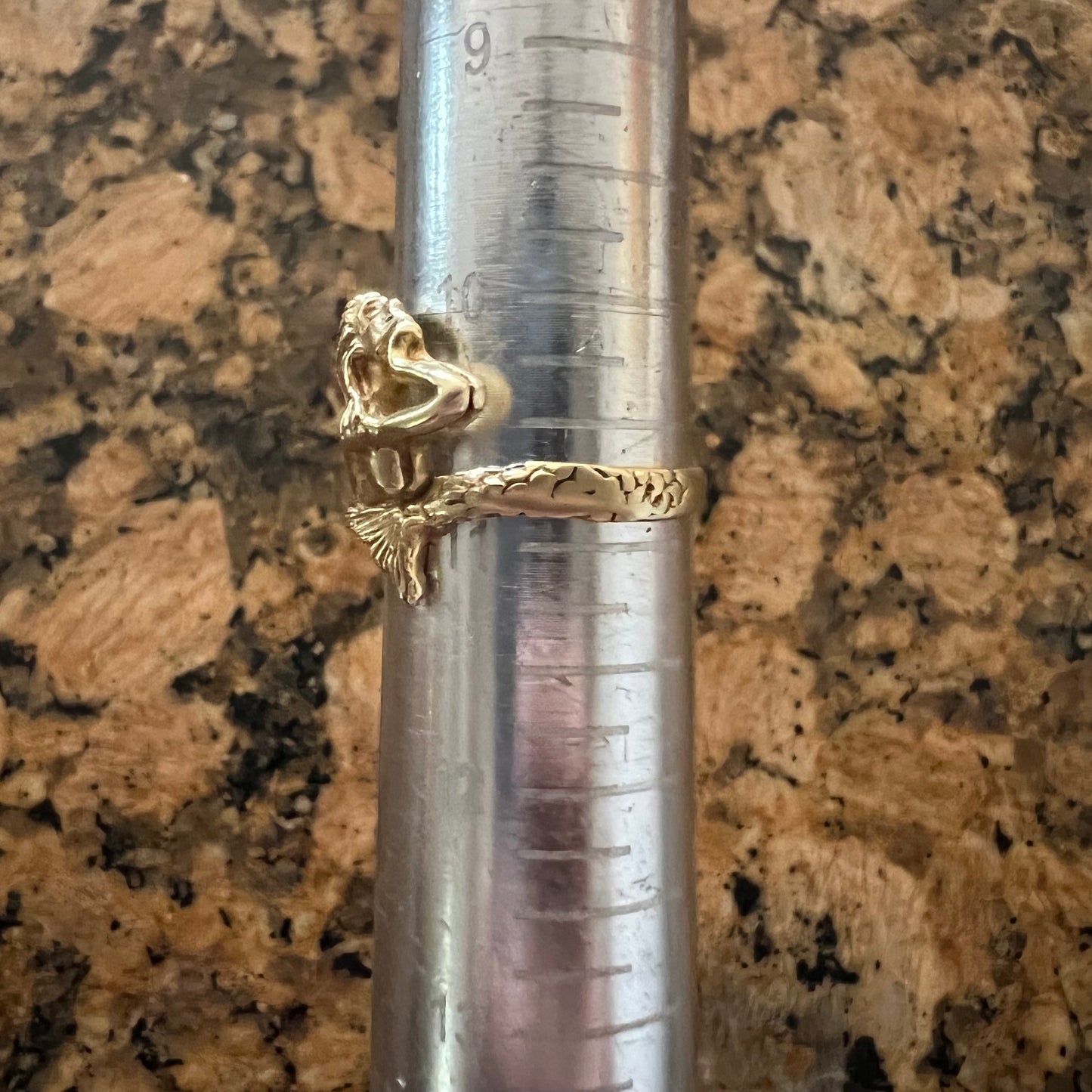 Art Deco 1920’s Era Solid 14k Yellow Gold Mermaid Ring (11)