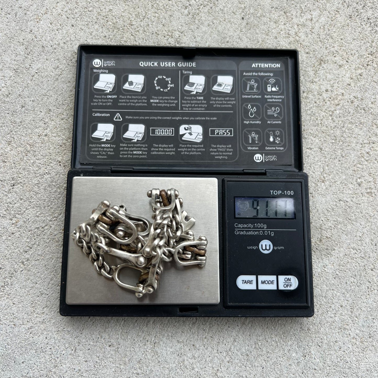 1960’s-80’s Taxco Handmade Sterling Silver Shackled Cuban Link Necklace (19”)