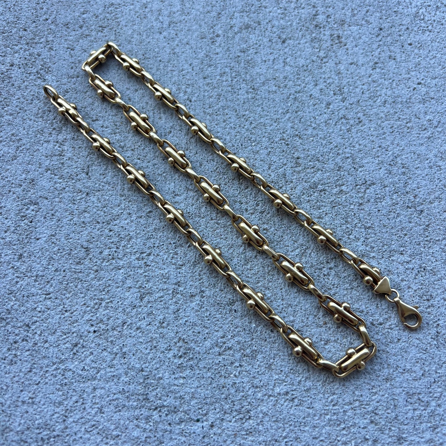 Vintage 14k Yellow Gold Italian Sliding Mariner Link Necklace (20.5”)