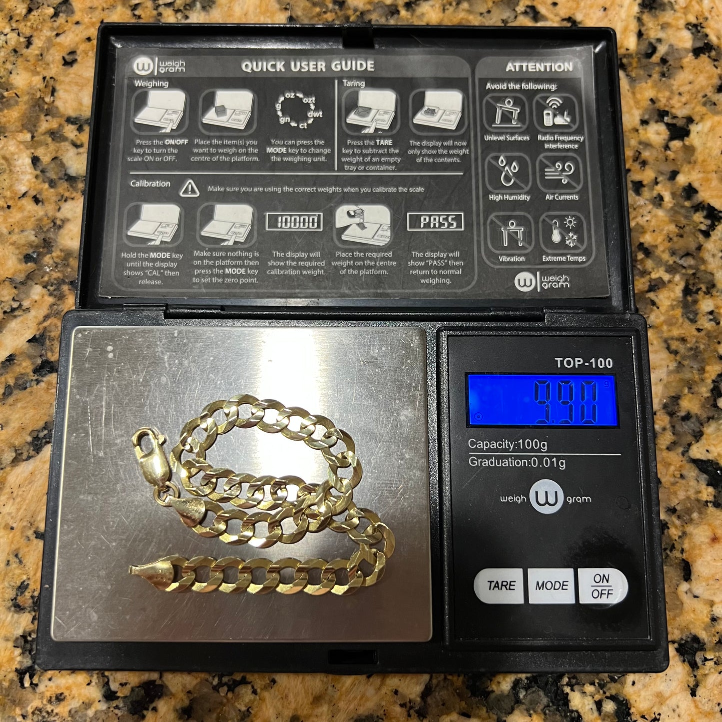Vintage Solid 14k Yellow Gold Beveled Edge Cuban/Curb Link Bracelet (8”)