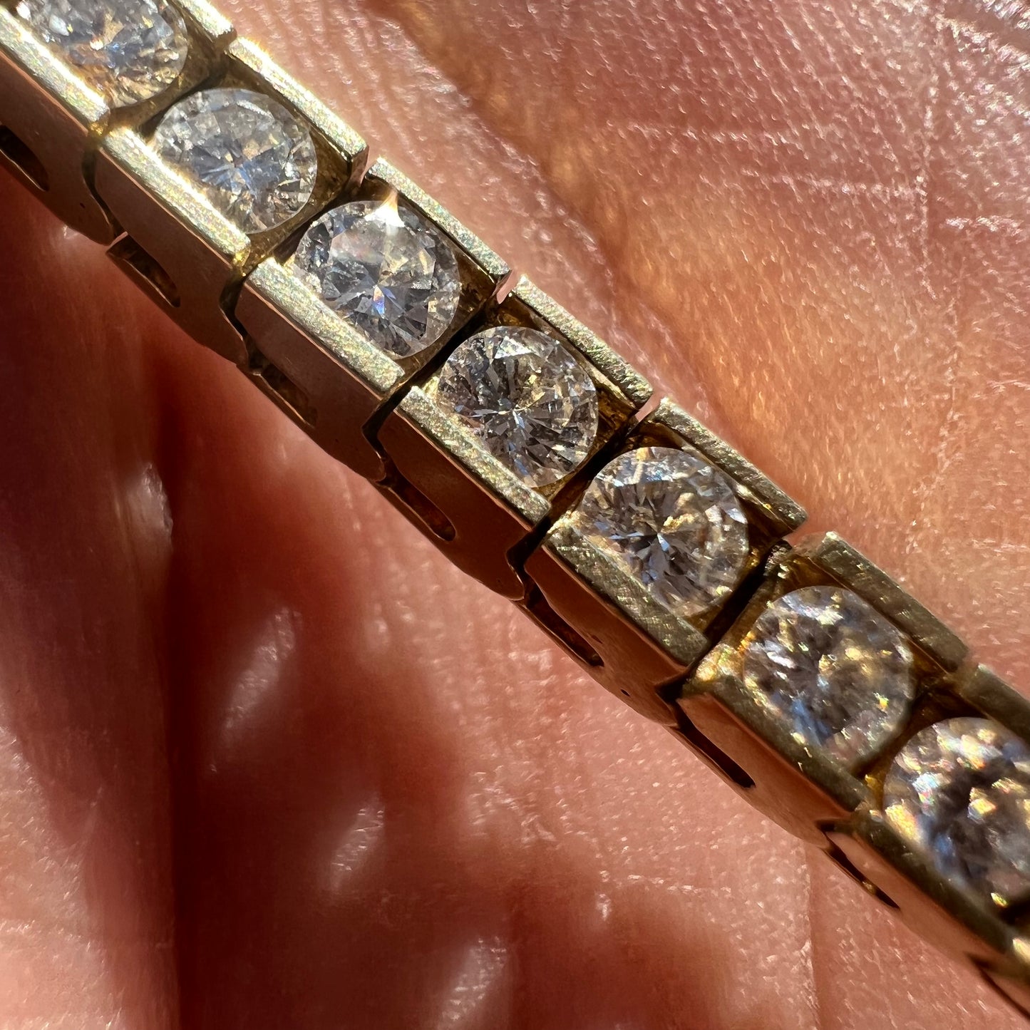 Vintage 14k Gold 4.0CTW Diamond Tennis Bracelet (7.35”)
