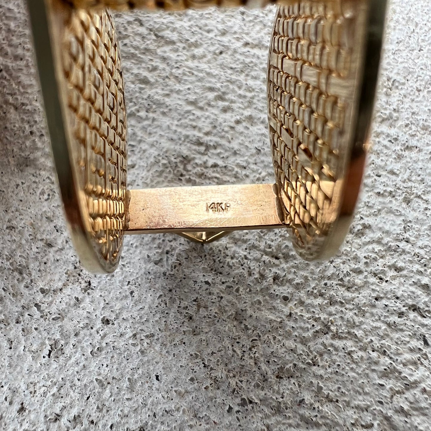 1980’s Solid 14k Gold Basket Weaved Jeweler’s Loupe