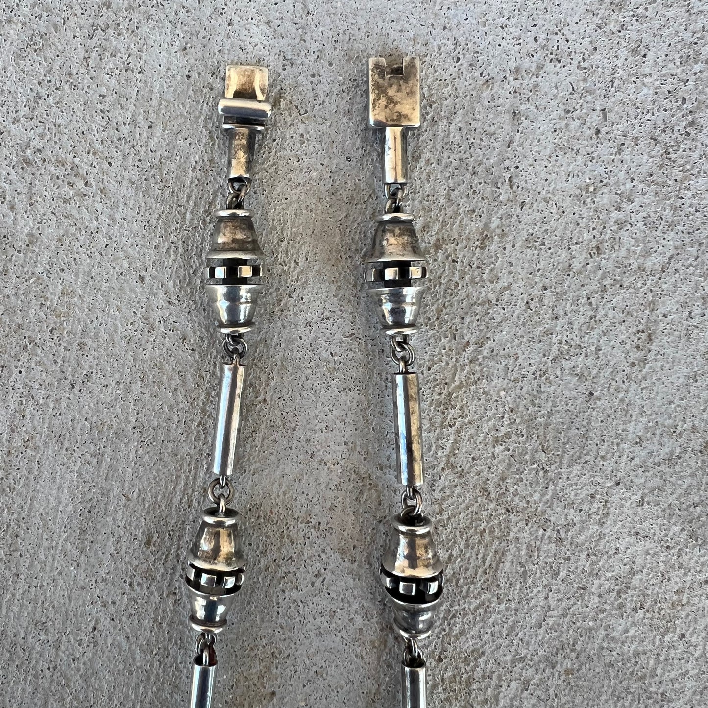 Pre 1950’s Old Mexico Solid Sterling/.925 Artist Signed Handmade “Grenade Link” Necklace (23.5”)