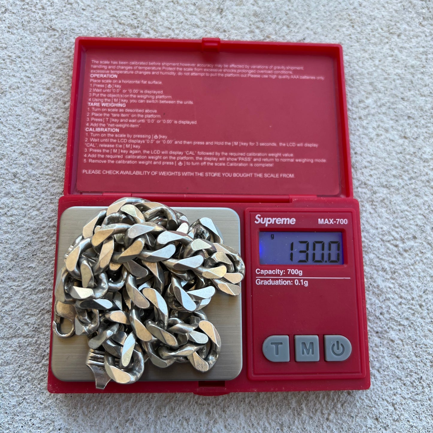 1990’s Solid Sterling/.925 Monster Heavyweight 130g Italian Cuban Link Necklace (22”)