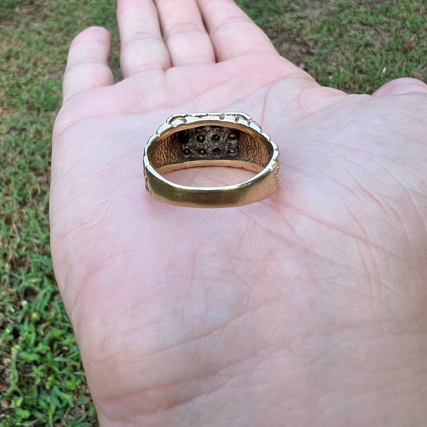 1960’s 14k Yellow Gold .75ctw Natural Diamond Nugget Ring (11.5)