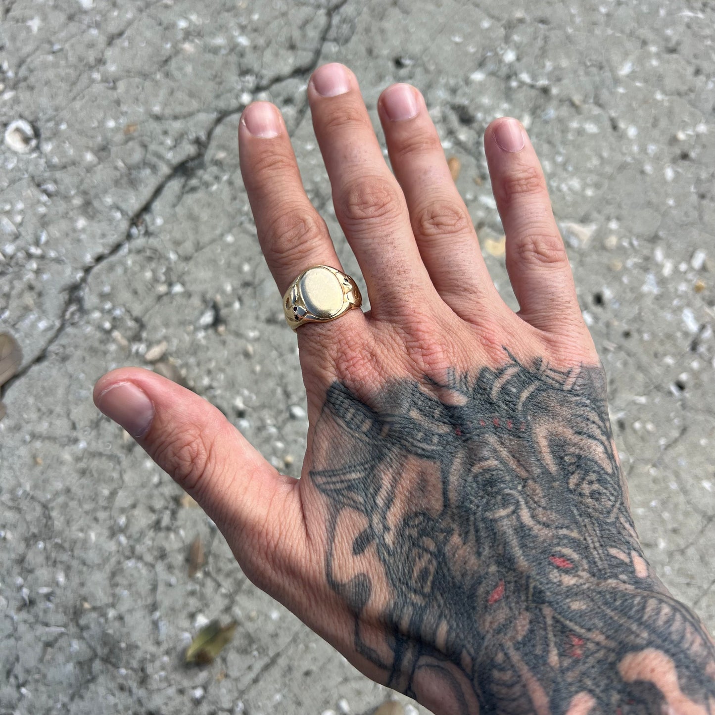 Victorian Era Solid 14k Yellow Gold Double Serpent Signet Ring (10)