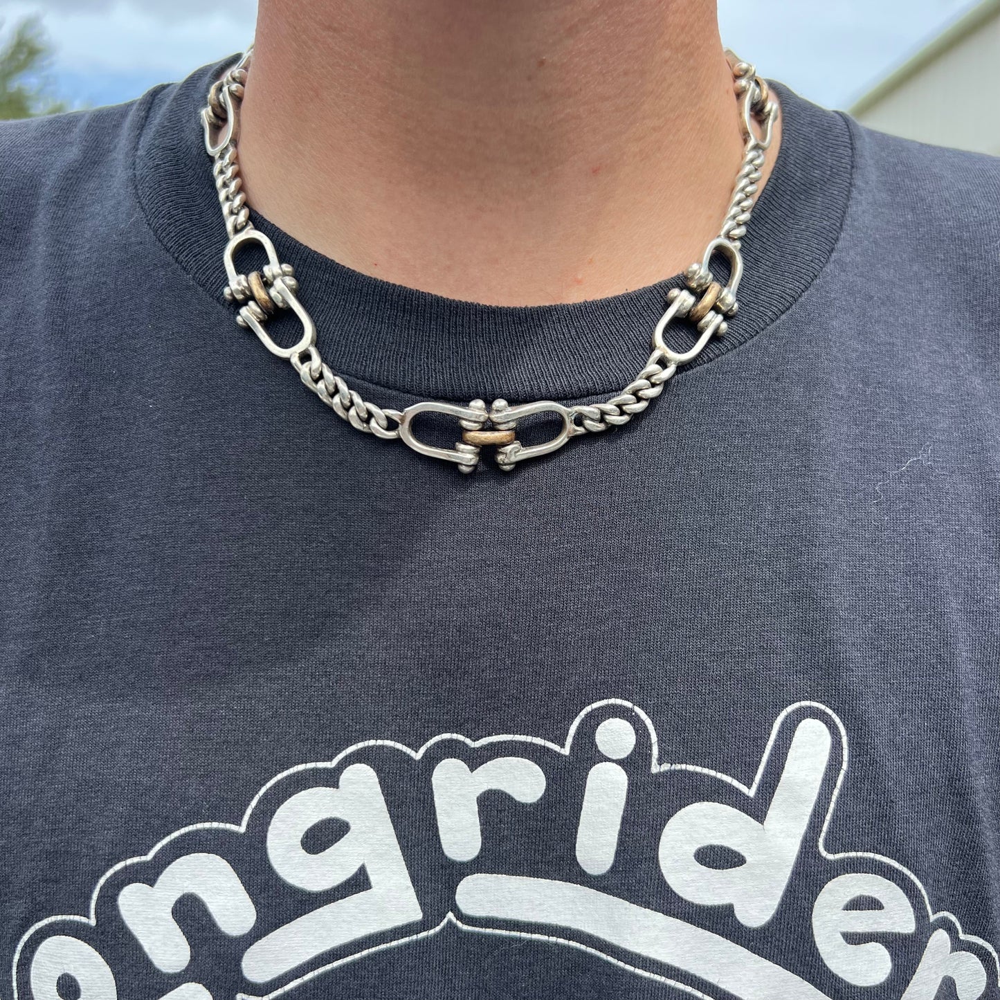 1960’s-80’s Taxco Handmade Sterling Silver Shackled Cuban Link Necklace (19”)