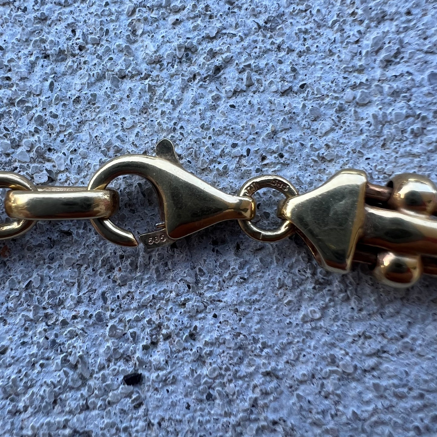 Vintage 14k Yellow Gold Italian Sliding Mariner Link Necklace (20.5”)