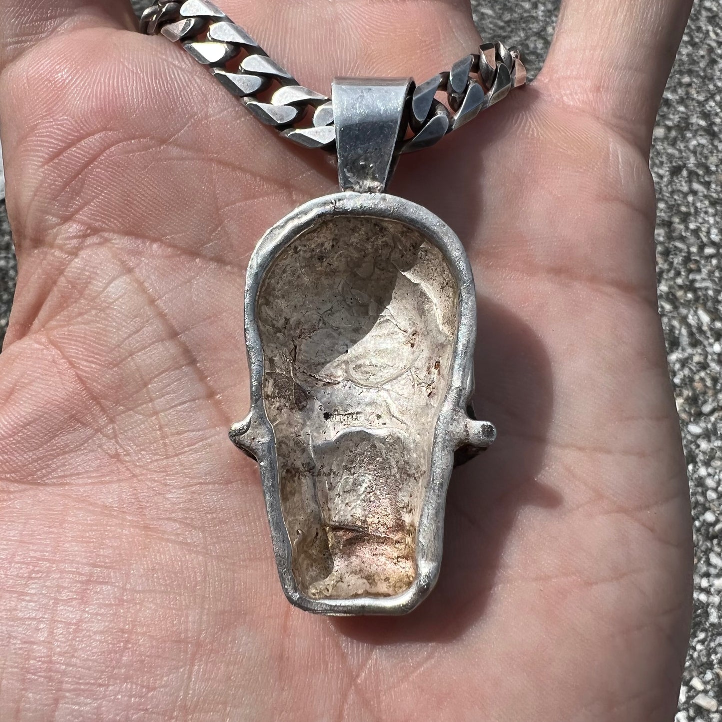 Custom Heavyweight Solid Sterling Silver Skull Pendant