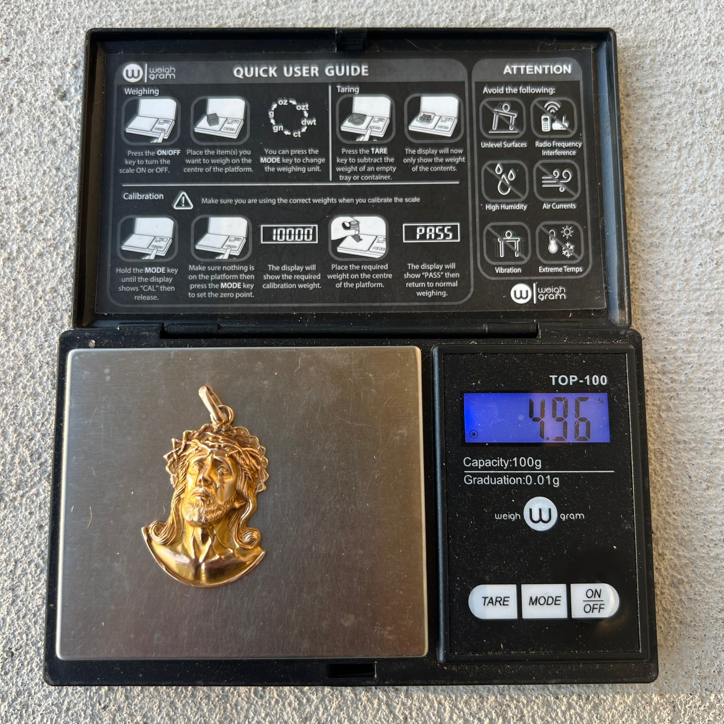Mid-Century 14k Yellow Gold Suffering Jesus Piece