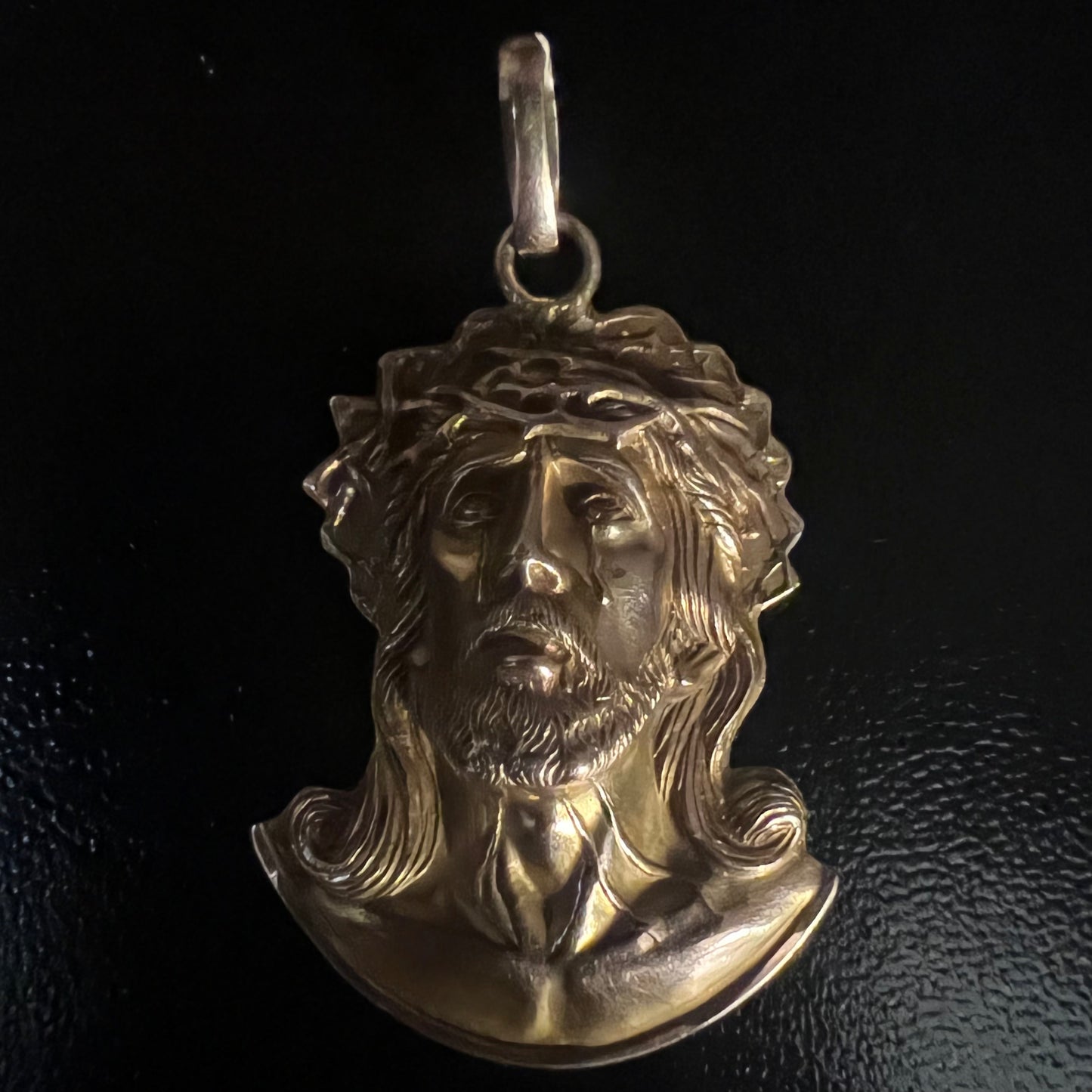 Mid-Century 14k Yellow Gold Suffering Jesus Piece