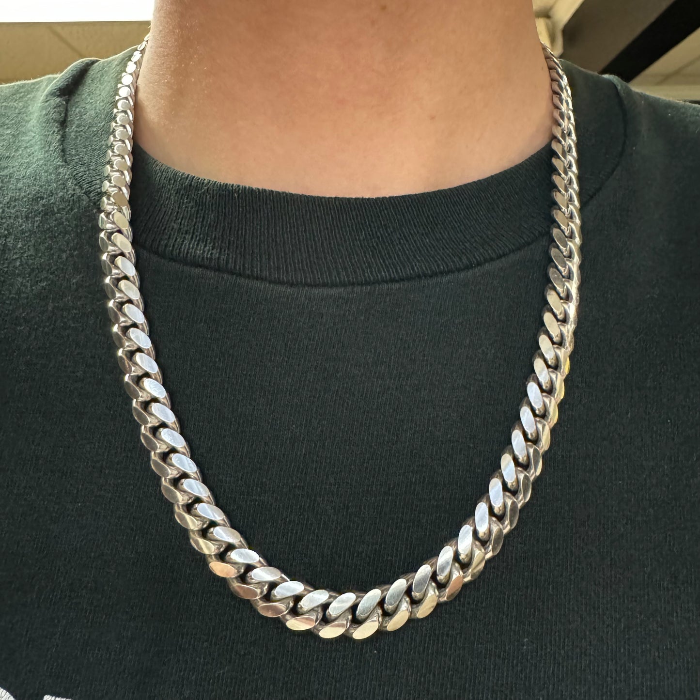 Vintage Solid Italian Sterling/.925 Super Heavyweight Miami Cuban Link Necklace (22”)