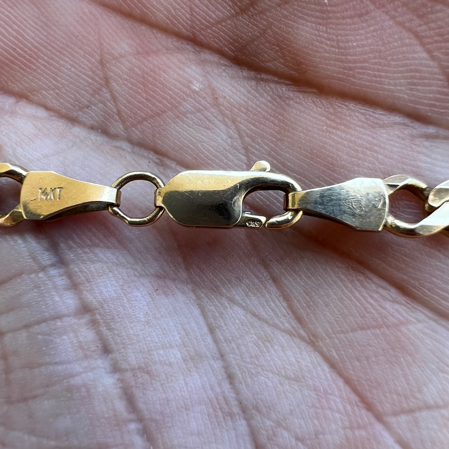 1990’s Solid 14k Yellow Gold Classic Italian Figaro Link Necklace (20”)