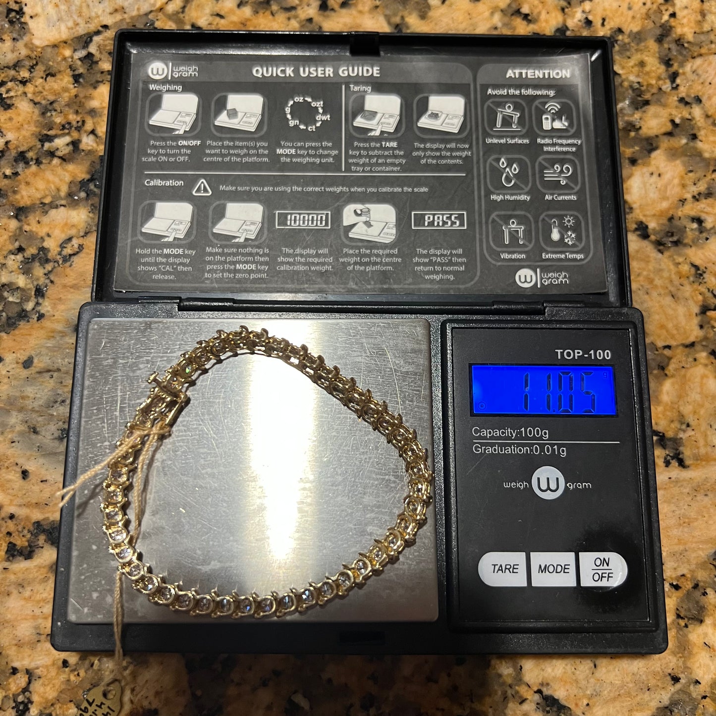 Vintage 14k Yellow Gold 4.1CTW Natural Diamond S-Link Tennis Bracelet (7.35”)