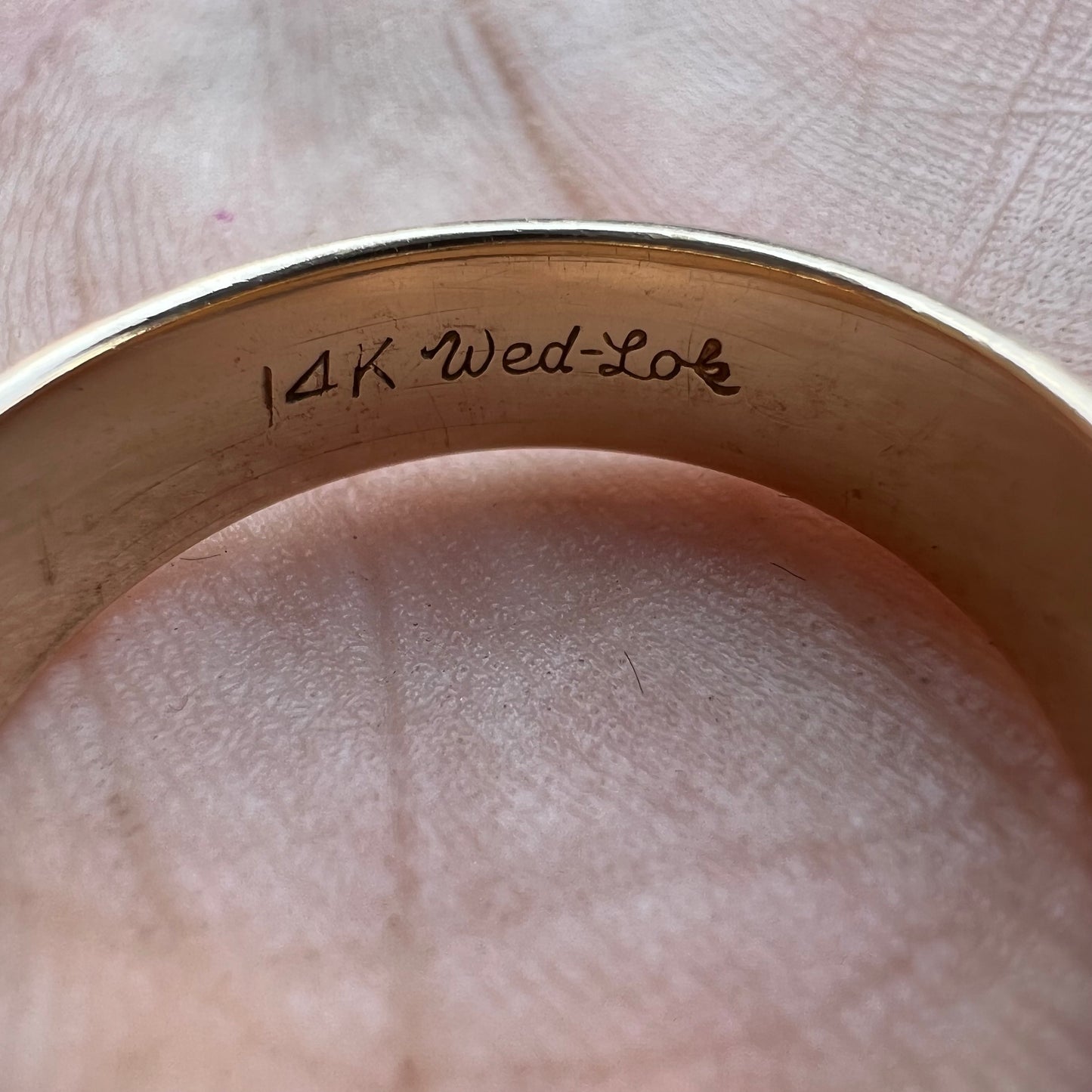 Mid-Century 14k Natural Diamond Starburst Wedding Band By Wed-Lok (8.75)