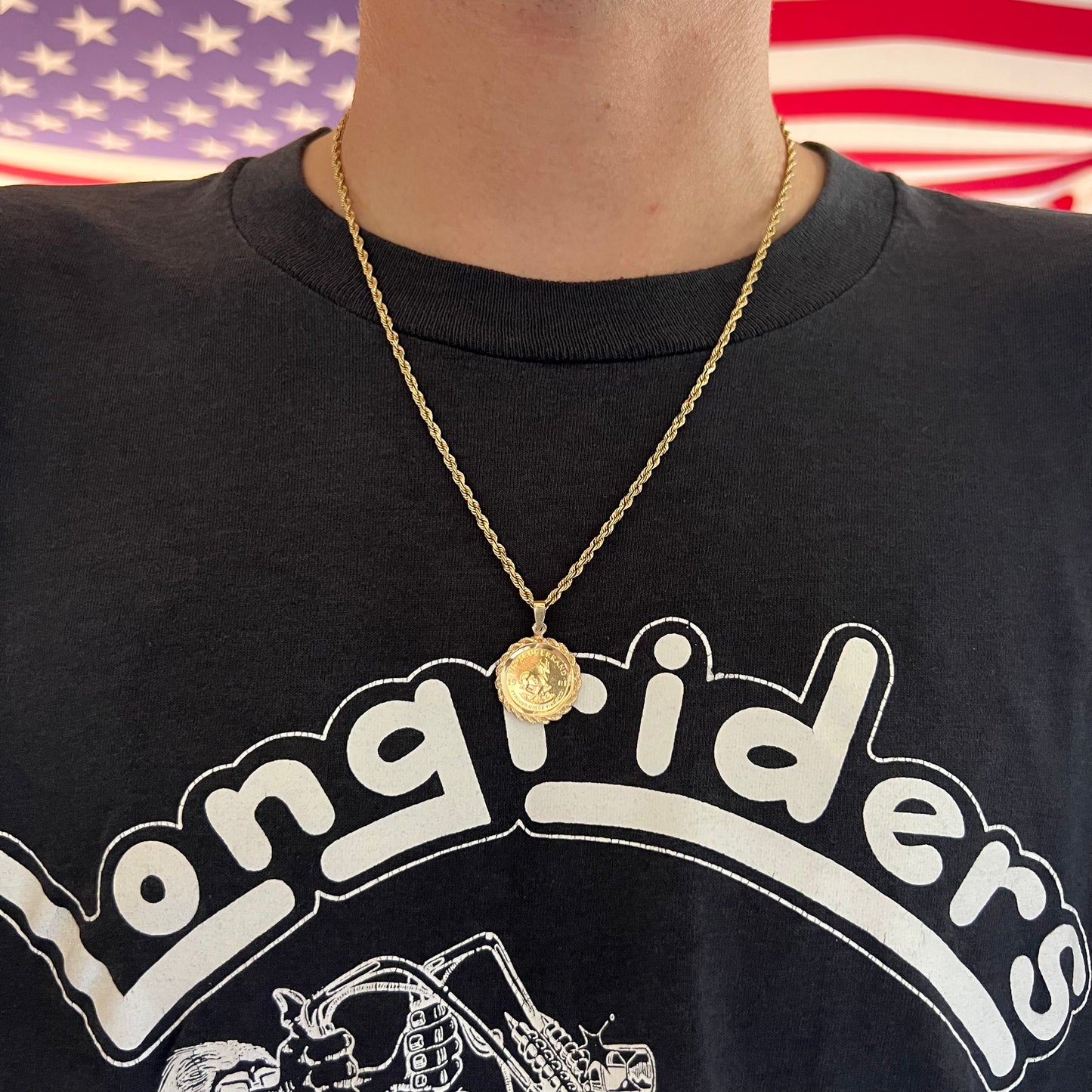 1981 South Africa 1/10 oZ Krugerrand Coin Pendant