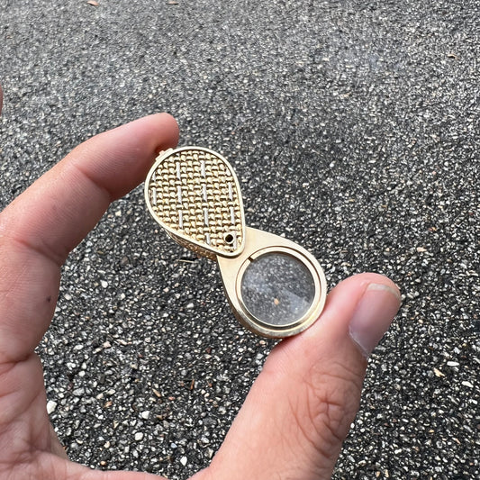 1980’s Solid 14k Gold Basket Weaved Jeweler’s Loupe