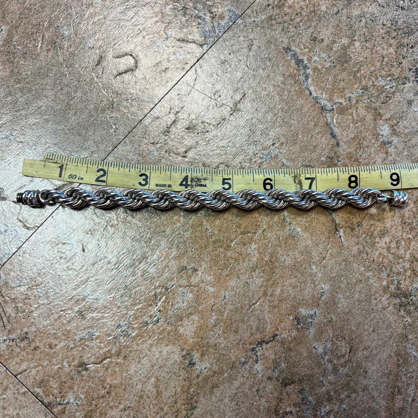 1970’s-80’s TAXCO Solid Sterling/.925 Super Heavyweight Chunky Rope Bracelet With Screw Clasp (8.5”)