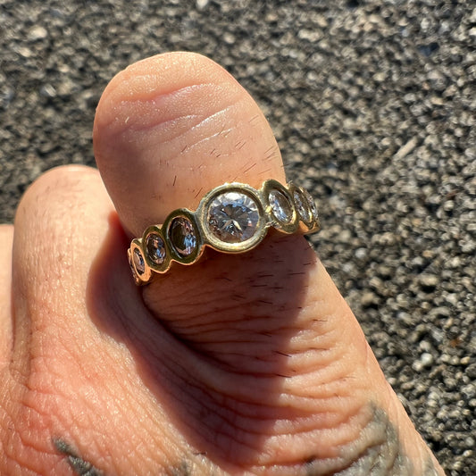 Vintage 14k Flush Set 1.15CTW Natural Diamond Ring