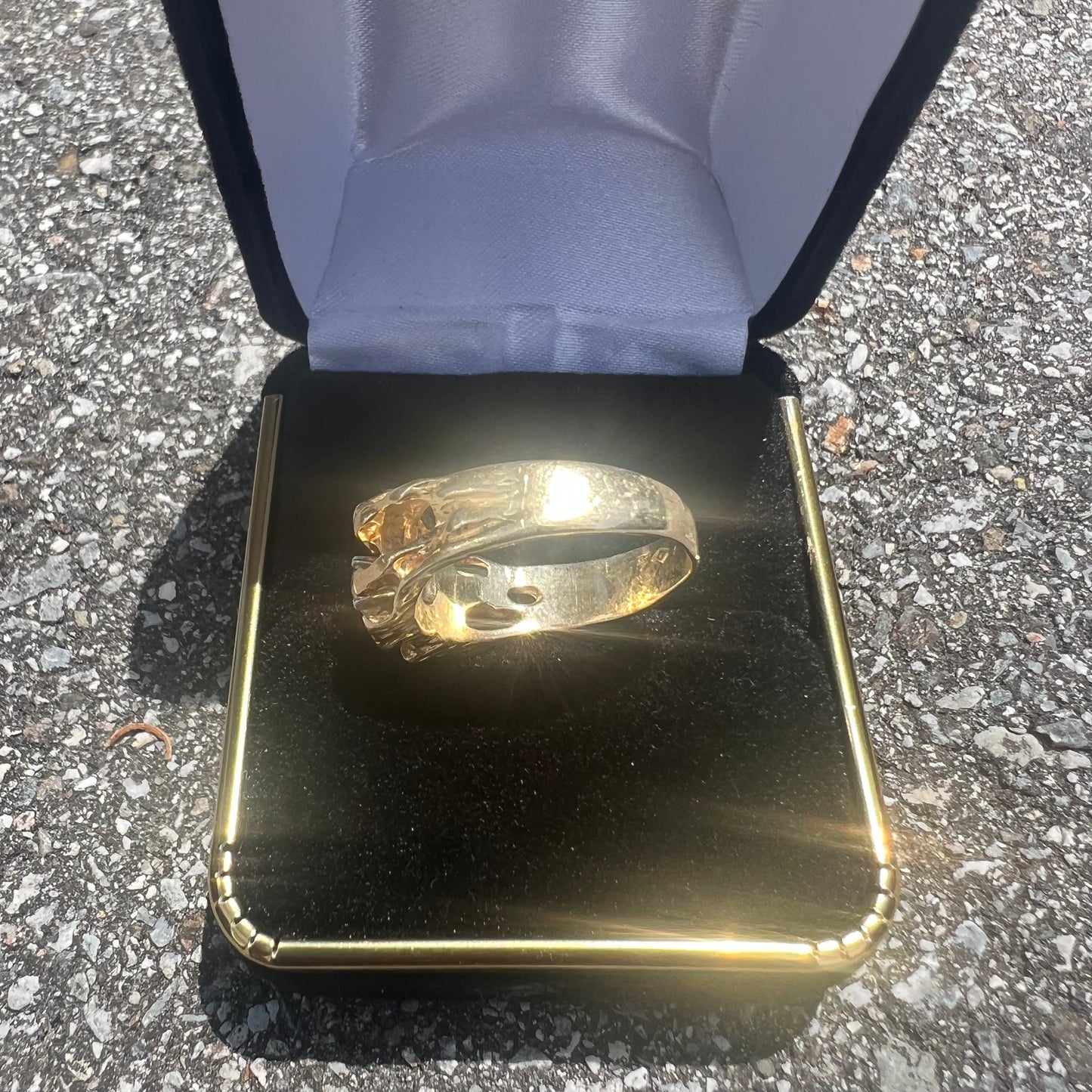 Vintage 14k Solitaire Diamond Freeform Nugget Ring
