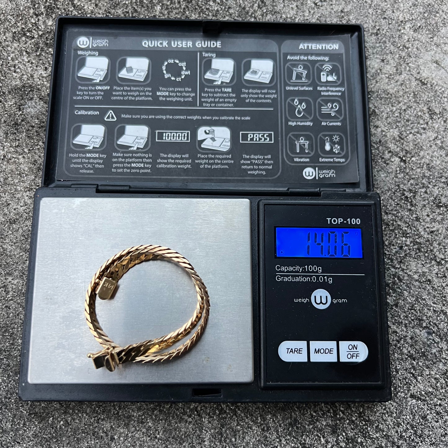 Mid 1960’s-Early 70’s Solid 14k Yellow Gold Cuban Link Herringbone Bracelet (8.25”)