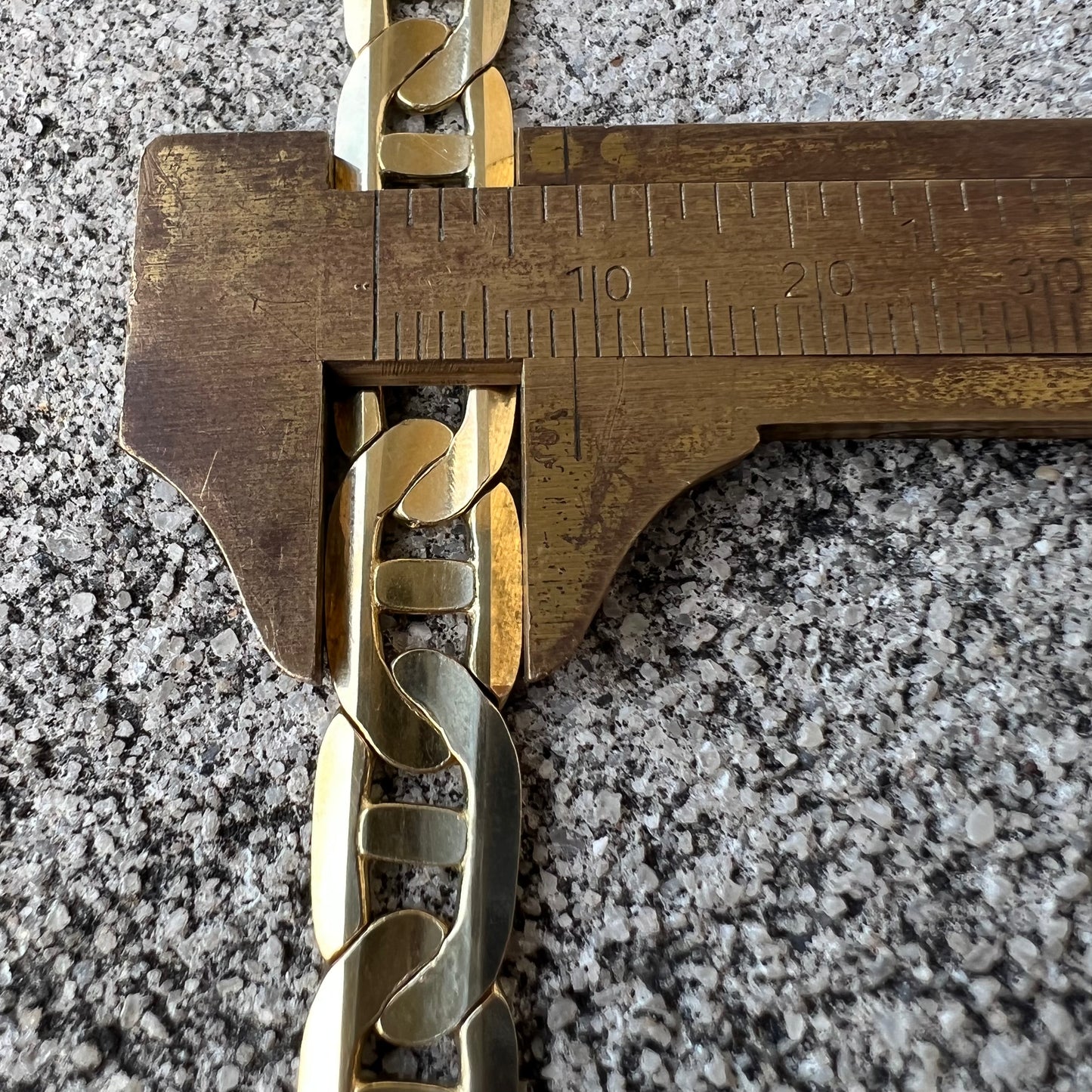 Vintage Solid 14k Yellow Gold Heavyweight Beveled Edge Italian Mariner Link Necklace (20”)