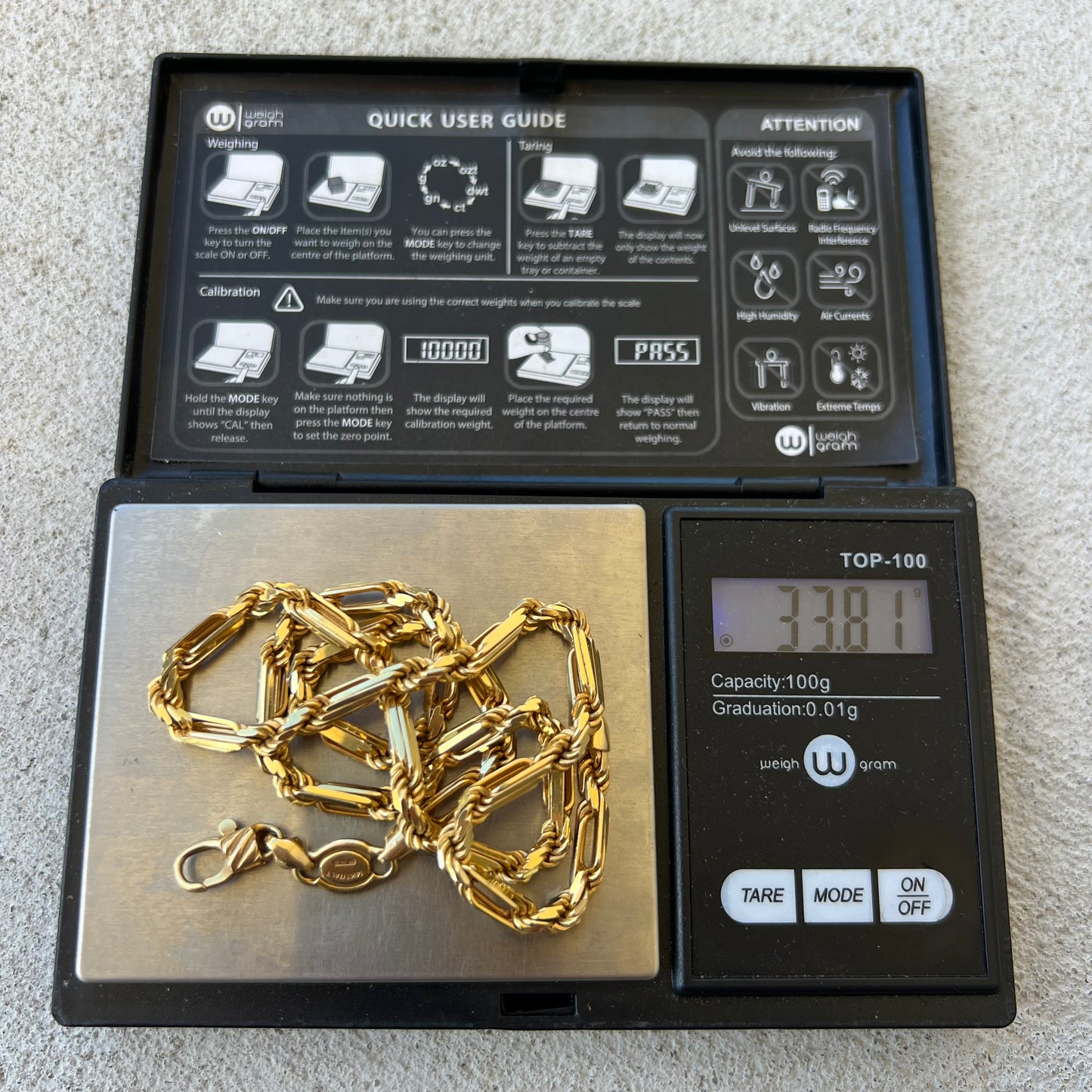 Vintage Solid 14k Yellow Gold High End Italian Designer Diamondcut Milano Rope Chain (18.5”)