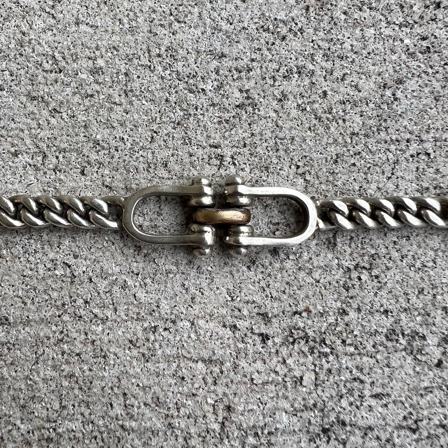 1960’s-80’s Taxco Handmade Sterling Silver Shackled Cuban Link Necklace (19”)