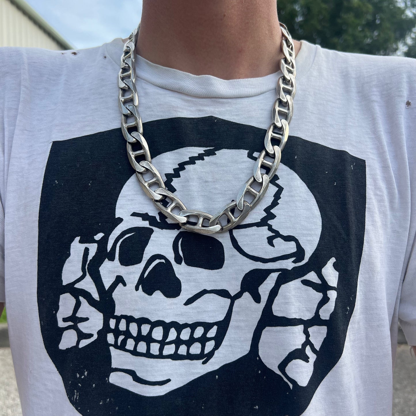 1990’s Sterling/.925 Monsterweight Italian Mariner Link Necklace (24”)