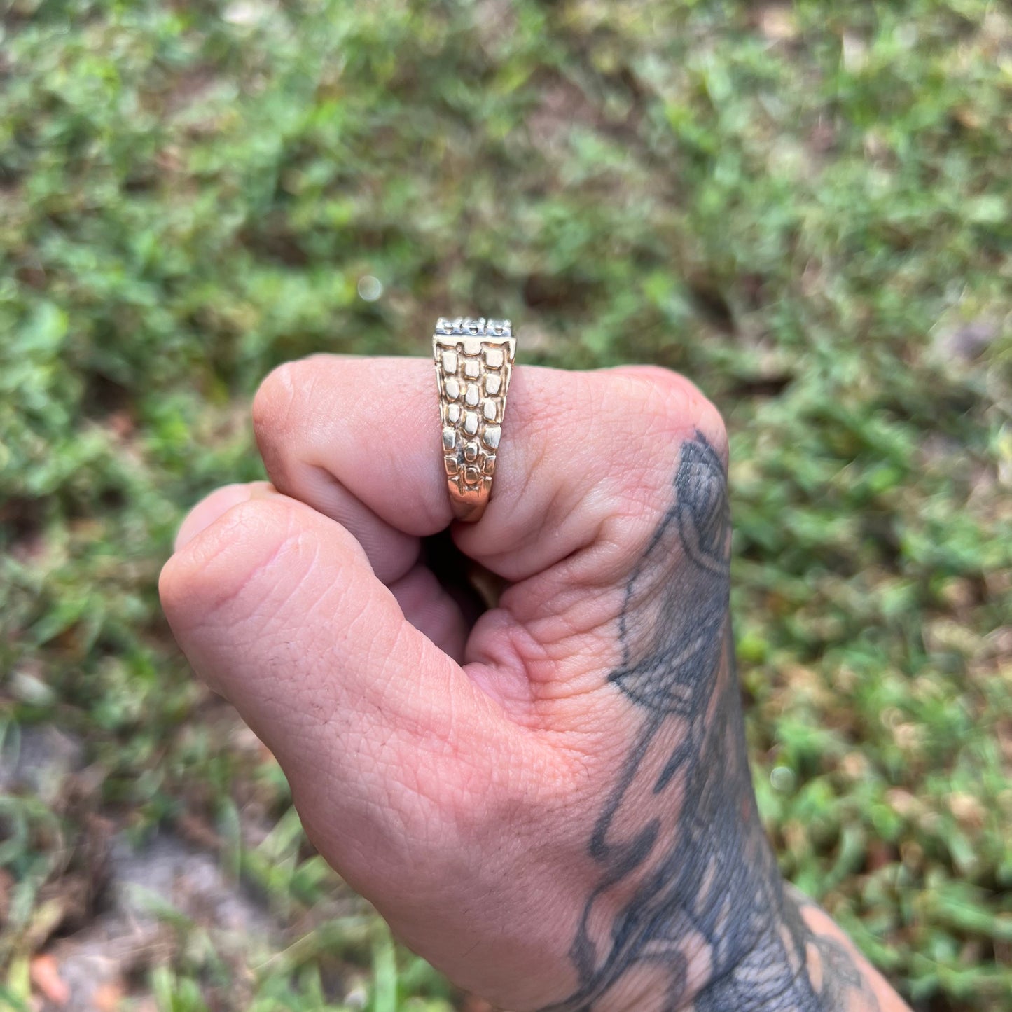 1960’s 14k Yellow Gold .75ctw Natural Diamond Nugget Ring (11.5)