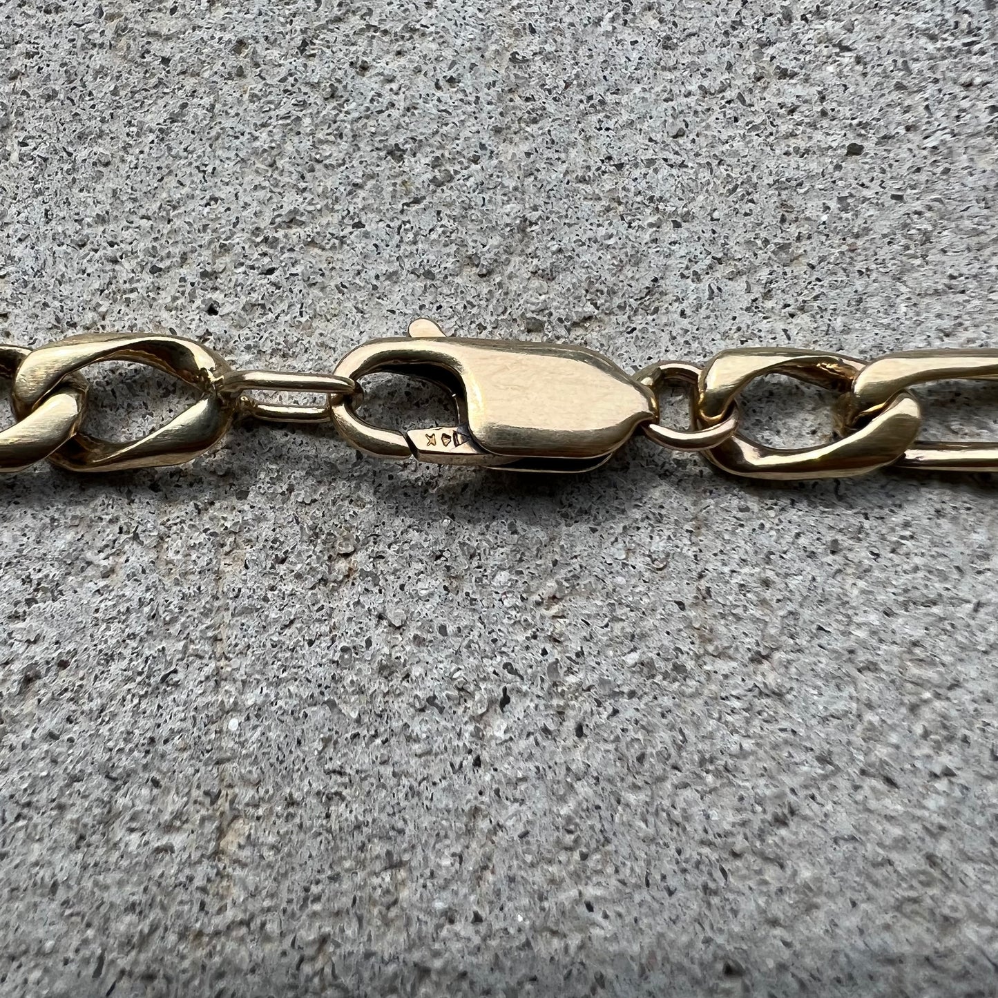 Old School Heavyweight Solid 14k Hand Casted Figaro Link Necklace (24.5”)