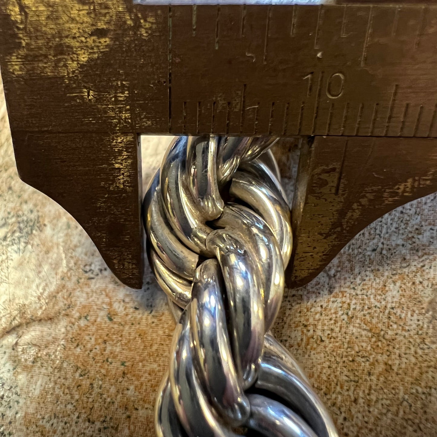 1970’s-80’s TAXCO Solid Sterling/.925 Super Heavyweight Chunky Rope Bracelet With Screw Clasp (8.5”)