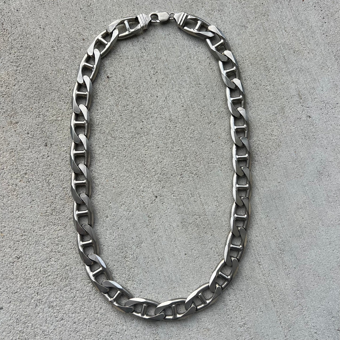 1990’s Sterling/.925 Monsterweight Italian Mariner Link Necklace (24”)