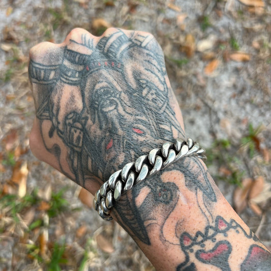 1980’s TAXCO Solid Sterling/.925 Super Heavyweight Handcrafted MIami Cuban Link Bracelet (7.25”)