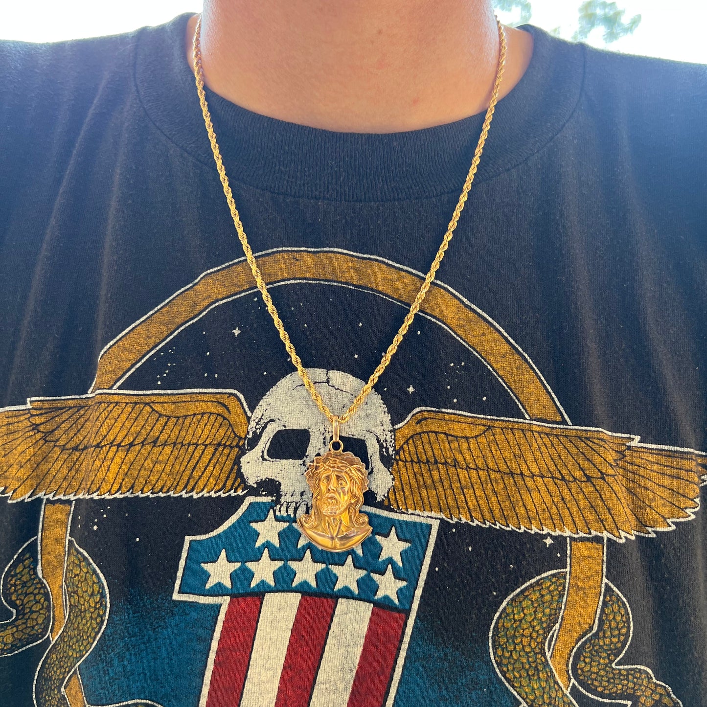 Mid-Century 14k Yellow Gold Suffering Jesus Piece