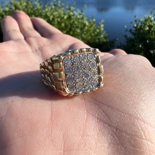 Vintage 14k Yellow Gold 1.25CTW Natural VVS Diamond Nugget Ring (11)
