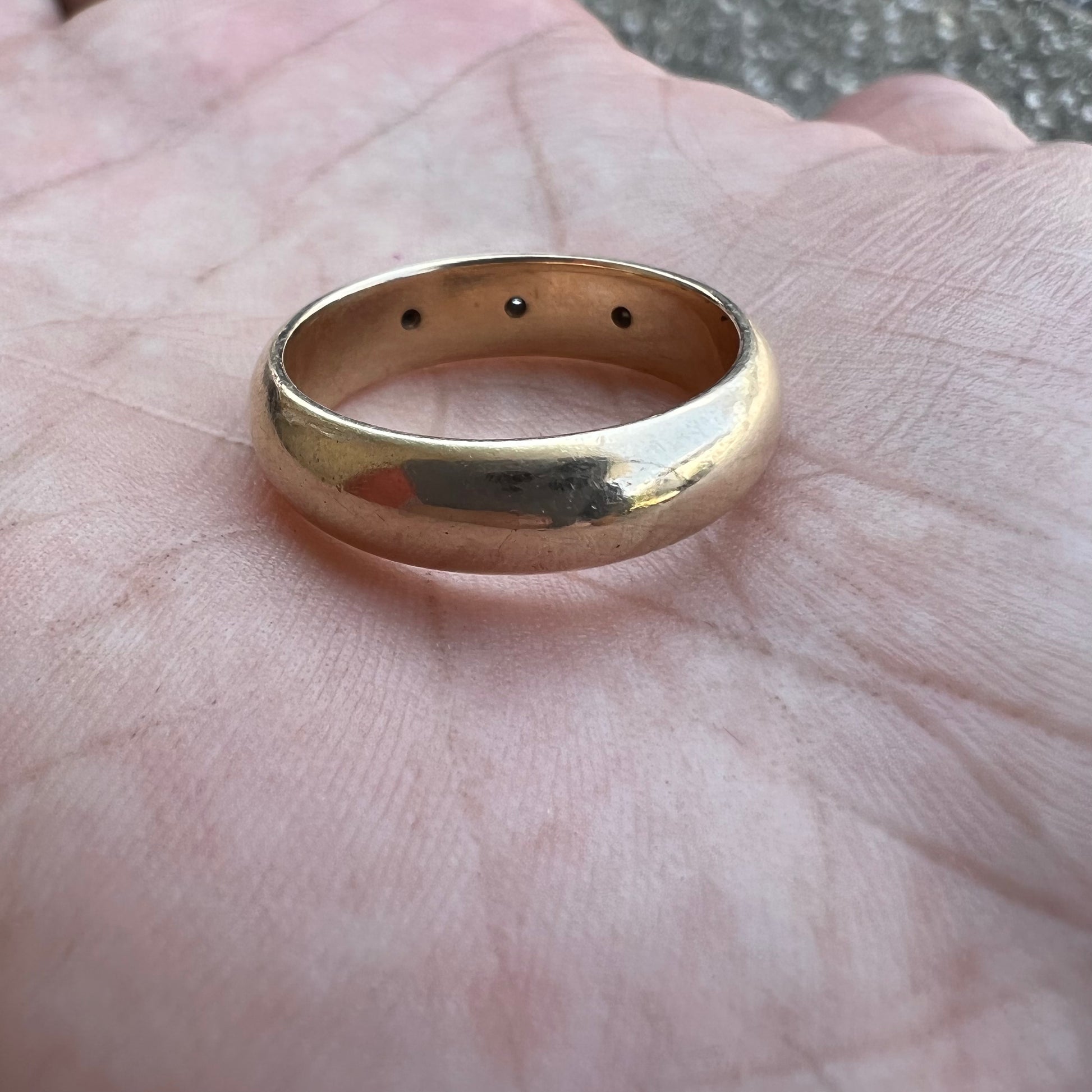 Mid Century 14k Natural Diamond Starburst Wedding Band By Wed Lok