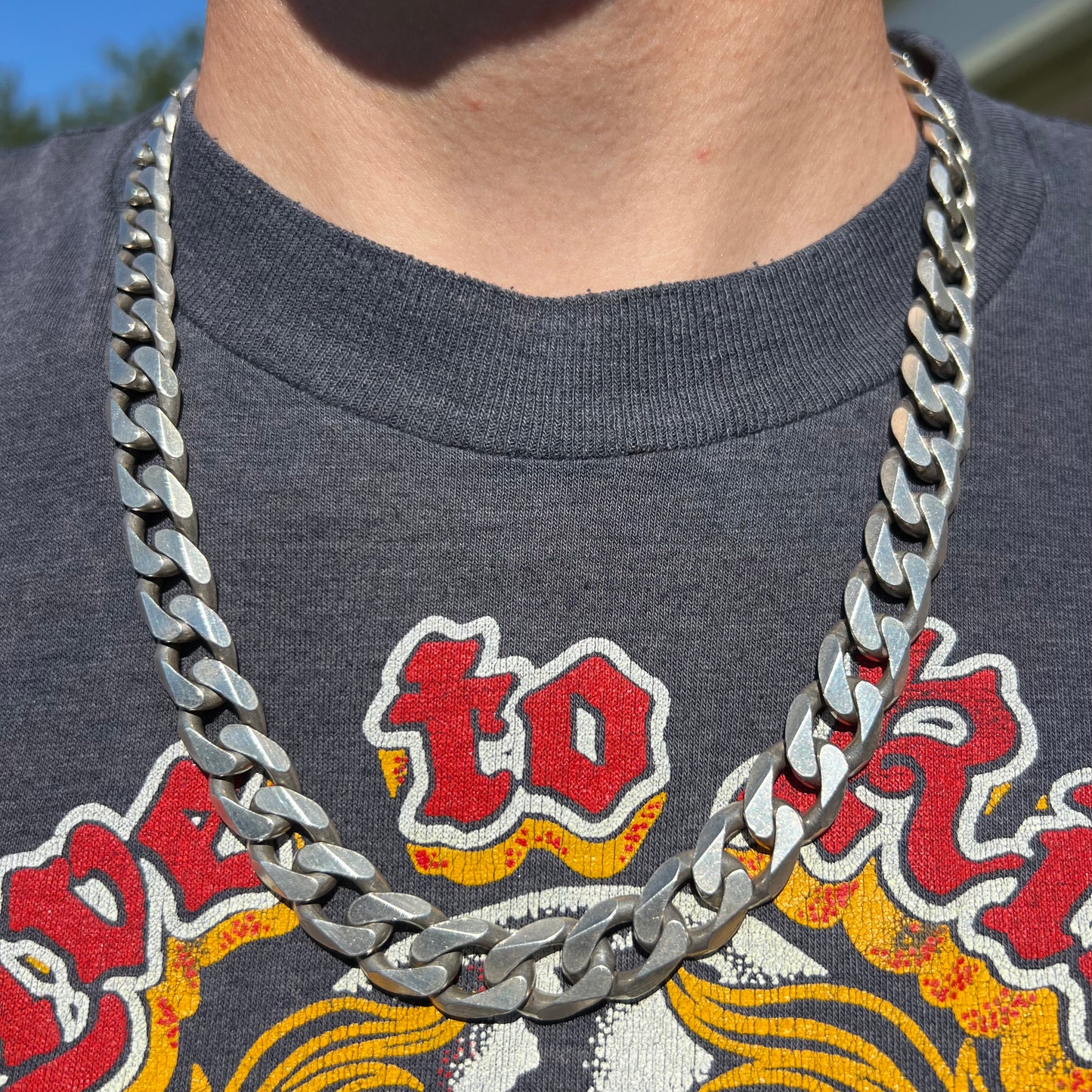 1990’s Solid Sterling/.925 Monster Heavyweight 130g Italian Cuban Link Necklace (22”)