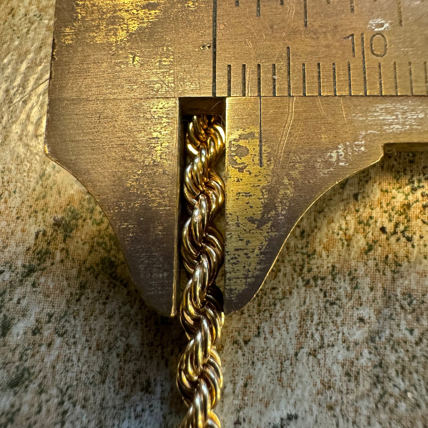 Vintage Solid 14k Yellow Gold Long Rope Chain Necklace (26.5”)