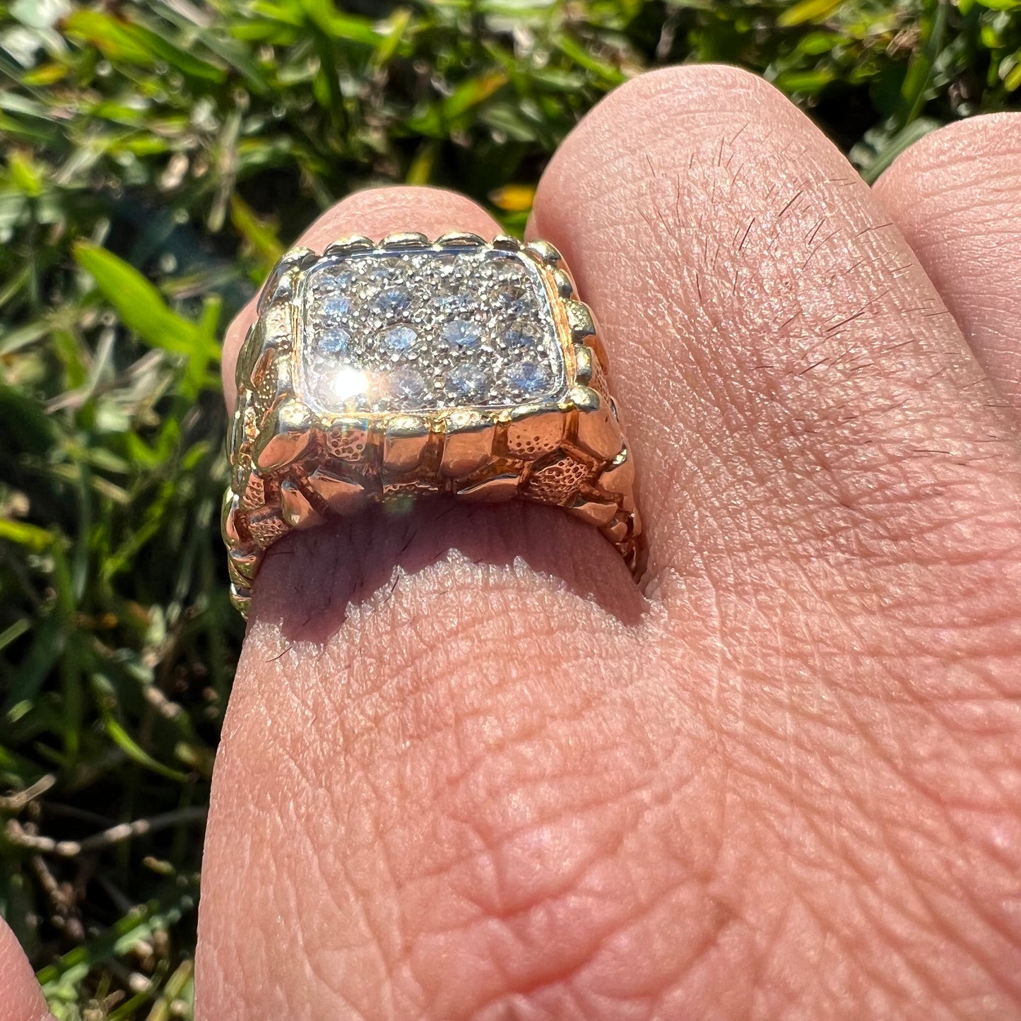 Vintage 14k Yellow Gold 1.25CTW Natural VVS Diamond Nugget Ring (11)