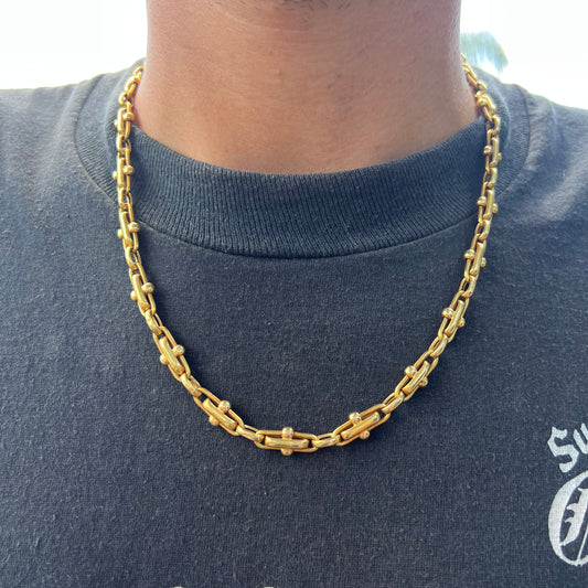 Vintage 14k Yellow Gold Italian Sliding Mariner Link Necklace (20.5”)