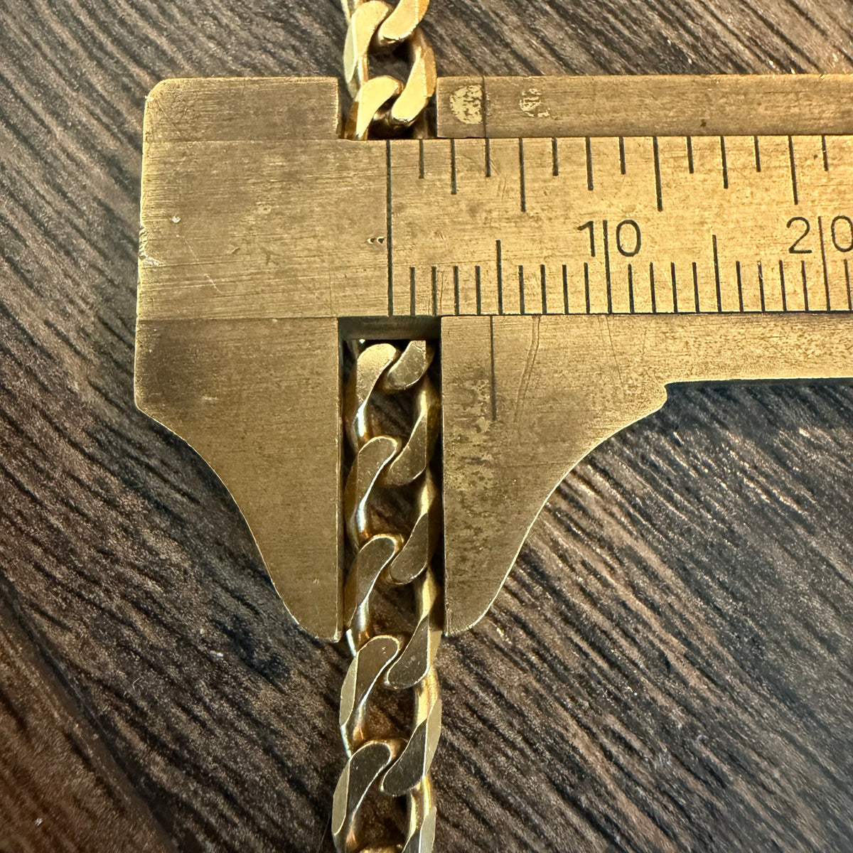 Vintage Solid 14k Yellow Gold Italian Designer Knife Edged Cuban Curb Link Necklace (20”)