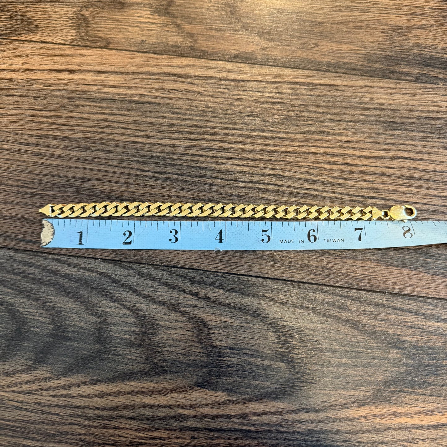 Vintage Solid 14k Yellow Gold Sleek Cuban Link Bracelet (8”)